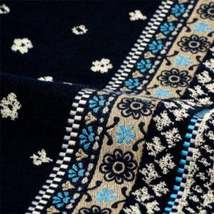 Keukenddoek donker blauw met bloemetjes