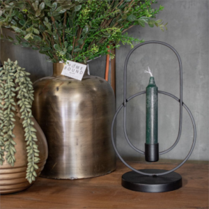 Zwart metalen ronde kaarsen standaard